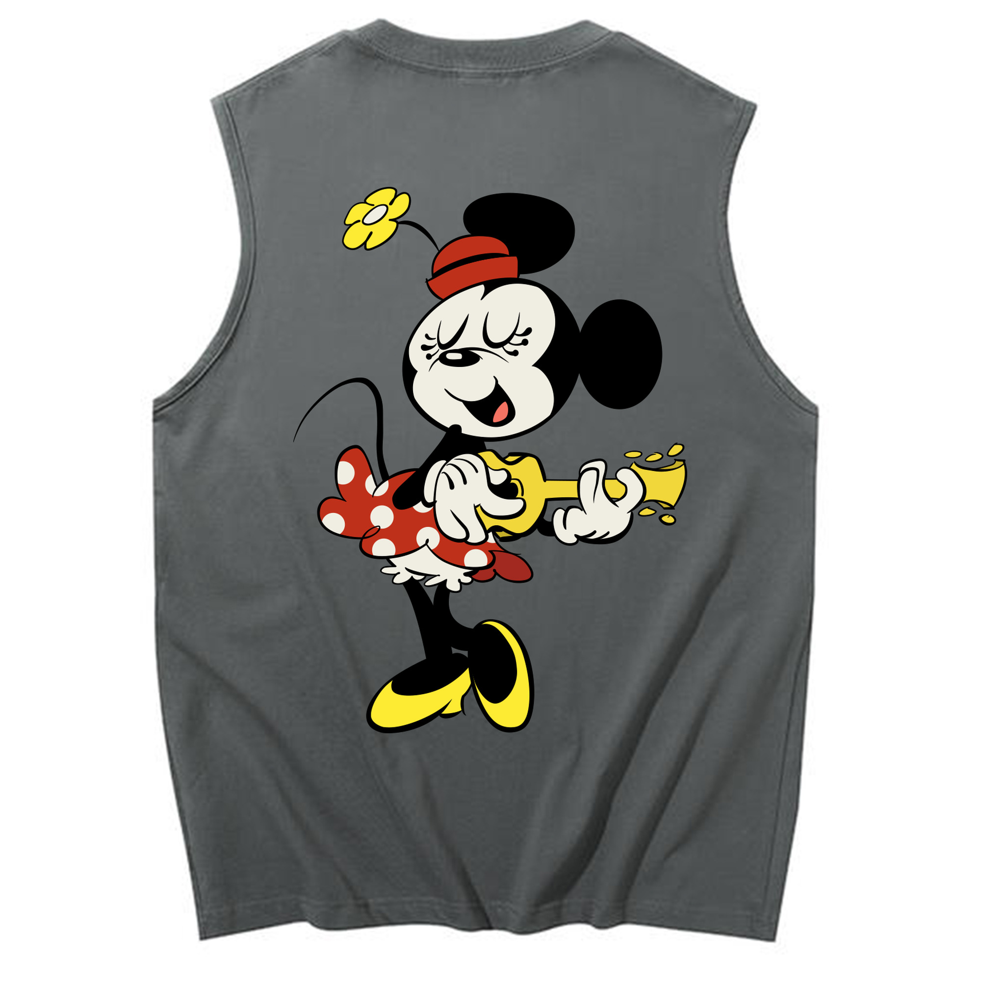ミッキーマウス Mickey Mouse コットン100％タンクトップ（背面プリント）